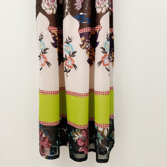 Anthropologie Vineet Bahl Garden Collage Maxi Dress Size 6 Brown Motif Embroider - Picture 6 of 16